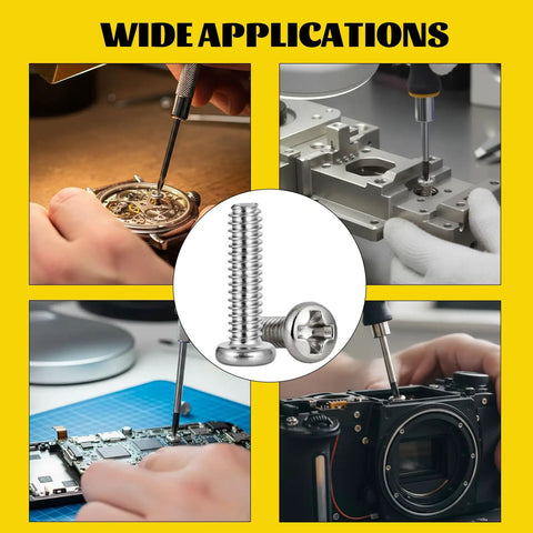 1140 Piece Micro Pan Head Machine Screw Kit for Electronics Eyeglasses Watches and Clocks assembly applications