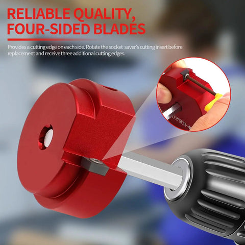 9 Piece PVC Pipe Reamer Kit With Aluminum Head Reamers From One Half Inch To Four Inch Sizes Fitting Saver blade detail.