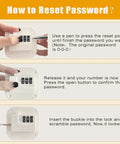Instructions on resetting the password for Three Pack Fridge Lock With 3 Digit Combination For Baby Proofing Heavy Duty Refrigerator Door Lock For Toddlers Freezer Cabinet Drawer Lock With Strong Adhesive Kid Safe For Windows Toilet Lids Black