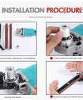 Installation steps for Quick Swap Angle Grinder To Belt Sander Converter Kit Heavy Duty Sanding Adapter, showing tools and process.