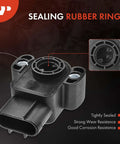 Throttle Position Sensor TPS For Ford Lincoln Mazda Vehicles Compatible With Ford E150 E250 E350 Econoline Club Wagon Excursion Expedition E450 E550 And Explorer F150 F250 F350 1997 2004 Models black plastic sensor with sealing rubber ring