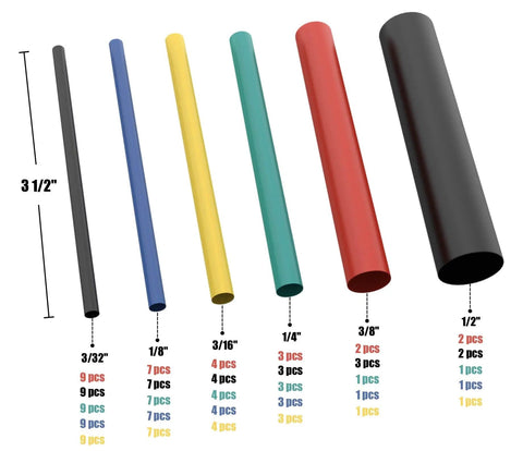 Pro Grade 130 Piece Dual Wall Adhesive Marine Heat Shrink Kit With Multi Color Tubing And Three To One Shrink Ratio For Wiring Repairs
