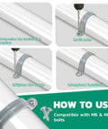 Step-by-step guide for 56 Piece PVC Pipe Strap Kit With Six Sizes Two Hole Plastic Pipe Clamps installation.