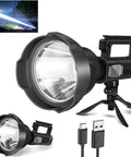Ultra Bright Rechargeable Spotlight For Outdoors Hella Bright Handheld Flashlight With Long Range Beam Up To 1500 Meters