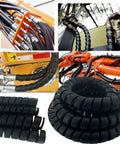 Spiral Wrap Cable Protector Pre Cut Lengths For Hydraulic And Pneumatic Hoses 1.58 Inch OD And 10 Feet Long in use on machinery