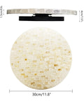 Heavy Duty 12 Inch Turntable With Silky Smooth 360 Spin And Shimmering Mother Of Pearl Detailing On A Luxe Champagne Gold Base, top view.
