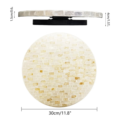 Heavy Duty 12 Inch Turntable With Silky Smooth 360 Spin And Shimmering Mother Of Pearl Detailing On A Luxe Champagne Gold Base, top view.