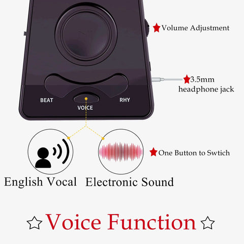 Digital Metronome For Piano Violin Ukulele Guitar And More With Voice Counting Timer Function Rotary Tempo Knob 40 To 208 BPM Precise