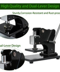 1.5 Ton Leather Die Cutting Machine With 12x9cm Leather Hand Press And Adjustable Pressure Stroke Includes 39 Piece Punch Tool Set