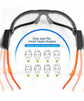 Kickass Rechargeable Led Safety Glasses With Built In Work Lights For Mechanics Auto Repair And Tight Garage Jobs showcasing adjustable headpiece.