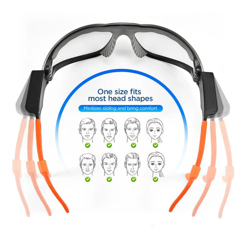 Kickass Rechargeable Led Safety Glasses With Built In Work Lights For Mechanics Auto Repair And Tight Garage Jobs showcasing adjustable headpiece.