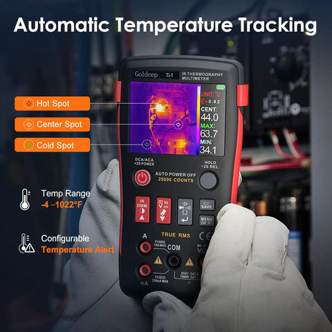 2 In 1 Thermal Imaging Camera And Digital Multimeter for Electrical HVAC Auto Industrial Projects with thermal display