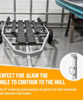 Badass 12 Inch Boat Trailer Bunk Brackets Four Pack Heavy Duty Galvanized Steel Swivel Top Mounts Anti Rust Corrosion Resistant Hardware for trailer with bunk supports.