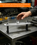 Heavy Duty Gas Pump Removal Wrench With Adjustable Spanner Grip For No Sweat Fuel Tank Lid Cover Loosening on workbench