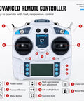 Close-up of advanced remote control for Built Tough Fifty Ton Electric Machinery Dolly Heavy Duty Industrial Roller Skates.