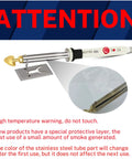 110V 80W Temperature Control Plastic Welder Kit with high temperature warning and protective layer details. DIY friendly repair tool.