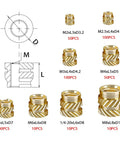 Heat Set Insert Tool Kit With 370 Brass Threaded Inserts For 3D Printing Includes M2 M3 M4 M5 M6 M8 Sizes And Knurled Nut Tips