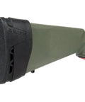 Recoil Eraser II Slip-On Pad For Medium Firearms A Comfortable Black Cushion That Fits Most Rifles And Semi Auto Shotguns Includes A Size Gauge Chart To Help You Nail The Right Fit attached to a rifle