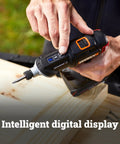 20 Volt Cordless Brushless Drill And Driver Kit Delivering Kickass 445 Inch Pounds Torque With Dual Quick Swap Heads Digital Battery Meter with digital display