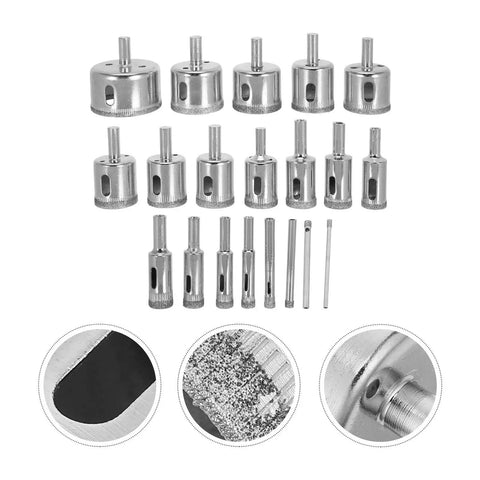 Get This Sweet Healifty 20pc Diamond Hole Saw Kit To Cut Ceramic Tile, Granite And Marble Like A Boss With Precision And Heat Dispersing Drill Bits That Handle Metal Too For Your Next Home Makeover Project Without Breaks. 20-piece silver diamond hole saw set with drill bits