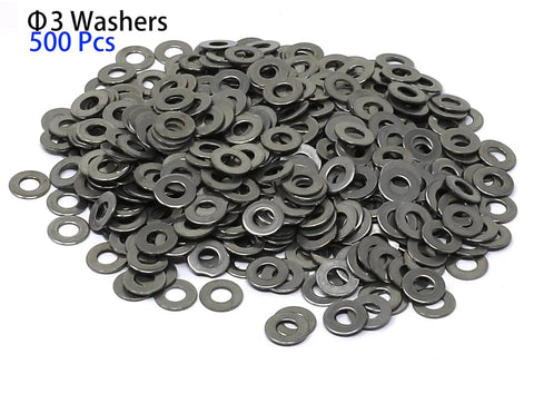 Pile of 500 M3 stainless steel washers from M3 Stainless Steel 304 Hex Socket Head Cap Screws Assortment Kit.