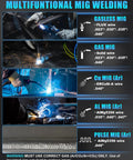Demonstration of Beast 200A Plasma Cutter And Welder Combo With Nine In One Multiprocess Capabilities in Gasless, Gas MIG, Cu MIG, Al MIG, and Pulse MIG modes.
