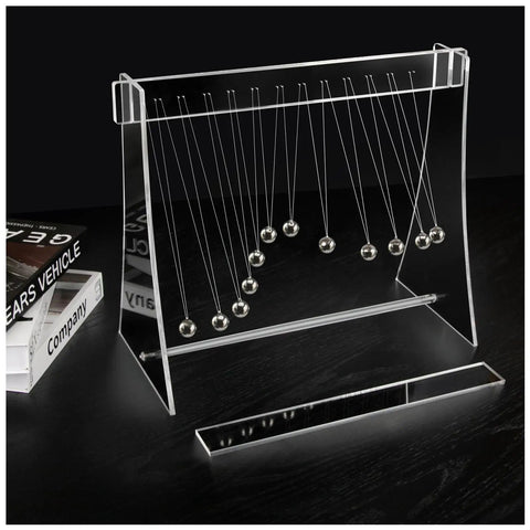 12 Ball Newtonian Pendulum Wave Desktop Decoration For Home And Office White Acrylic Frame With Stainless Steel Balls Inspired By Ernst Mach Motion