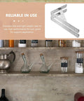 2 Pack Heavy Duty L Shaped Shelf Brackets Wall Mounts With Thick Diagonal Brace Stainless Steel Silver Finish For Wood Shelves Ideal