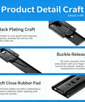 Soft Close Drawer Slides 20 Inch Heavy Duty 1 Pair Rugged Steel With Dual Ball Bearings For Smooth Quiet Opens And Long Lasting Durability Ideal For Kitchen Cabinets Dressers And Garage Drawers, black plated slide rail