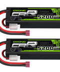 2S 5200mAh 7.4V LiPo Battery With Dean Style T Connector For RC Cars Boats And Trucks 50C High Discharge In Hard Case