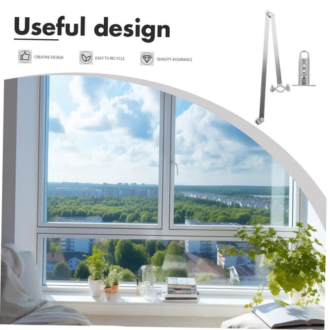 Automatic Window Opener Hand Crank Operator For Greenhouse And Home Ventilation Airflow Control No Hassle Install Mechanism With Curved Arm Bracket And Easy Fit