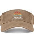 Cooling Vintage Men’s Visor Hat Dope Breathable Cap Bundle With Multi Color Options, khaki with yacht logo front view