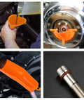 Drip-Free Oil Change Funnel Kit For Harley-Davidson Primary And Crankcase Fill Tool with Viton O-Rings shown in use