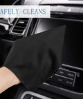 Frienda black microfiber cleaning cloth for glasses, 6x7 inches, used to clean lenses and electronic screens.