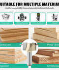 Pro Grade T Slot And Groove Router Bit 1/2 Inch Shank 5/16 Cut Diameter 3/4 Cutting Length; suitable for hardwood, plywood, and more