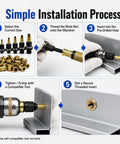 Heavy Duty Carbon Steel Rivet Nut Tool Kit M3 To M12 Metric Set For Tough Fastening And Repair Jobs That Will Totally Rock Your World. installation steps with mandrels and rivet nuts on metal