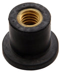 Dang Tough Rubber Expansion Well Nuts 3/8-16 X 1 Inch Black Bushing Anchors showing threaded interior and rubber exterior.