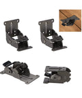 Heavy Duty Folding Hinge Locking Brackets 0 To 180 Degree Adjustable for table extension, dark bronze galvanized iron, pack of 4.