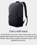 Sustainable Laptop Backpack Engineered For 16 Inch Devices Holds 18 Liters Of Top Grade Gear While Delivering Water Resistant Durability And Smooth Daily Vibes side view featuring adjustable padded straps and grab handle.