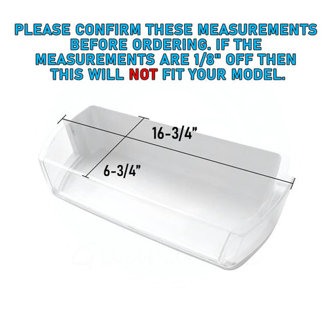Right Door Bin Assembly Guard for Samsung Refrigerator DA63-02832A Compatible With DA97-03290A AP4170697 PS4171845 16.75 Wide 6.75 Deep 3.75 High Easy Install Durable Lifetime Replacement Part