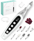 No Sweat Cordless Electric Nail File Drill Kit With Salon Grade Manicure Pedicure Set For Stubborn Toenails versatile tools and USB charger.