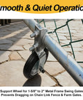 Beefy Heavy Duty Gate Helper Caster 2 Pack With Six And A Quarter Inch Wheel Supports Up To 500 Lbs For 1 To 2 Inch Metal Frame Swing Gates