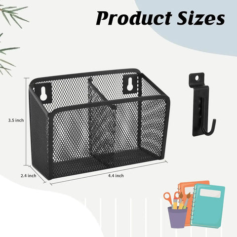 Must Have Wall Mounted Pencil Holder With Slatwall J Hooks Stationery Organizer For Markers Pencils