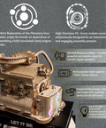 3D Wooden Rotary Engine Model Kit For Enthusiasts And Kids, Totally Cool Mechanical Engine Building Set With Realistic Moving Parts, Desktop Toy Ornament, Educational STEM Gift, 270 Pieces, wooden rotary engine on base