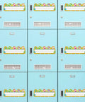 50 Pack Hot Air Balloon Style Desk Nameplates For Students on blue lockers, ideal for kindergarten and preschool classrooms, 3.4 x 9.5 inches