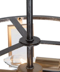 Close-up of metal frame and bulb holder on 2 Light Modern Semi Flush Mount Ceiling Light With Clear Glass Shade Close To Ceiling Fixture