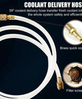 Pro Grade Automotive Radiator Coolant Vacuum Refill Tool Kit Featuring Universal Adapters with 59" coolant delivery hose.