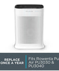 Pure Air 2 In 1 Active Carbon And Allergy Replacement Filter For Mid Size Purifiers Fits PU3030 PU3040, shown in a sleek white design