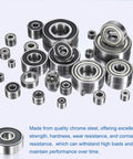 Assorted chrome steel ball bearings including R4A 2RS Deep Groove Ball Bearings One Quarter Inch Inner Diameter P5 ABEC Five Z3 Double Shielded