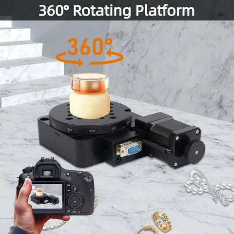 High Precision Electric Rotating Platform With 100mm Diameter Table Motorized Rotation Stage Worm Gear Drive